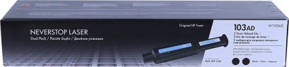 Картридж HP W1103AD (103A) оригинальный для HP Neverstop Laser 1000a/ 1000w/ 1200a/ 1200w, чёрный, двойная упаковка 2*2500 страниц
