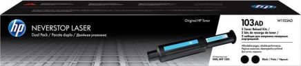 Картридж HP W1103AD (103A) оригинальный для HP Neverstop Laser 1000a/ 1000w/ 1200a/ 1200w, чёрный, двойная упаковка 2*2500 страниц