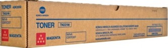 Картридж Konica-Minolta TN-221M (A8K3350) оригинальный для принтера Konica-Minolta bizhub C227/ С287, magenta, 21000 стр.