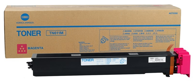 Картридж Konica-Minolta TN-611M/ TN611M/ A070350 оригинальный для принтера Konica-Minolta bizhub C451/ C550/ C650, пурпурный, 27000 стр.