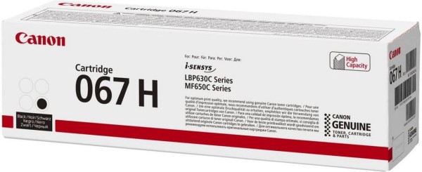 Картридж Canon 067HBk 5106C002 оригинальный для Canon i-SENSYS LBP631CW/ LBP633Cdw/ MF651Cw/ MF655Cdw/ MF657Cdw, чёрный, увеличенный, 3130 стр.