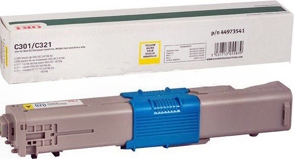 Картридж OKI (44973541/44973533) оригинальный для принтера OKI C301/ C321/ MC332/ MC342, жёлтый, 1500 стр.