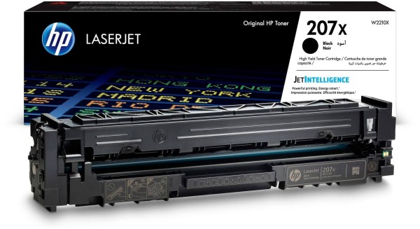 Картридж HP W2210X (207X) Black оригинальный для HP Color LaserJet Pro M255/ MFP M282/ M283, чёрный, увеличенный, 3150 страниц