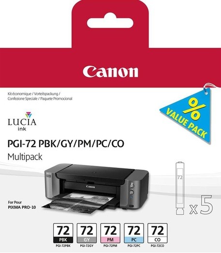 Canon PGI-72PBK/GY/PM/PC/CO 6403B007 Multi Pack картриджи Canon для PRO-10. 510 фотографий.