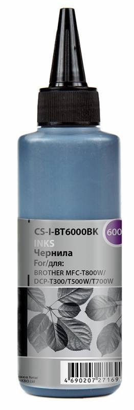 Чернила Cactus CS-I-BT6000BK для принтеров Brother DCP-T300/ T500W/ T700W/ MFC-T800W, черный 100мл