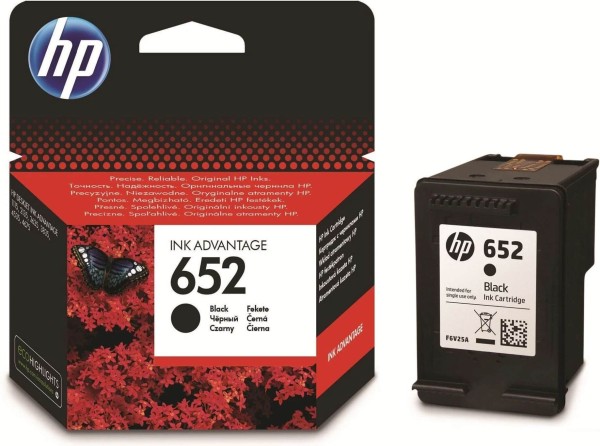 Картридж HP №652 (F6V25AE) Black оригинальный для HP DeskJet Ink Advantage 1115/ 2135/ 3635/ 4535/ 3835/ 4675, чёрный, 360 стр.