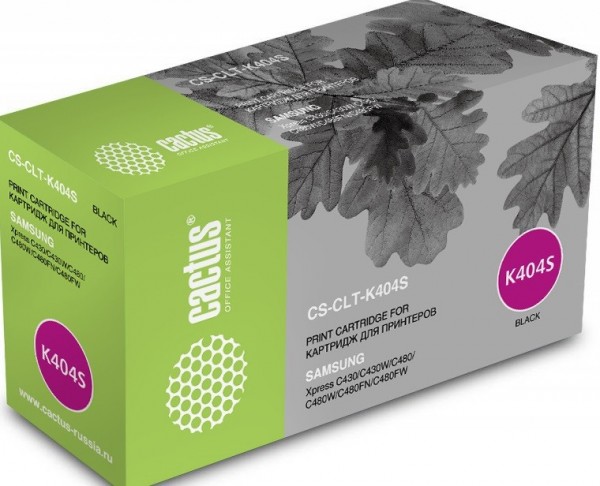 Картридж Cactus CLT-K404S (CS-CLT-K404S) для принтеров Samsung SL-C430/ C430W/ C480/ C480W/ C480FW черный 1500 страниц