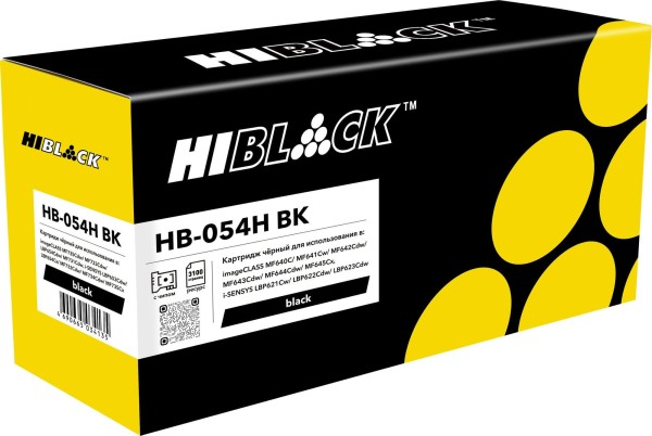 Картридж Hi-Black (HB-№054H BK) для Canon i-SENSYS LBP621Cw/622/623/ imageCLASS MF642Cdw, Bk, 3,1K (с чипом)