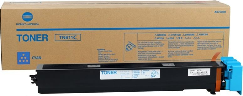 Картридж Konica-Minolta TN-611C/ TN611C/ A070450 оригинальный для принтера Konica-Minolta bizhub C451/ C550/ C650, голубой, 27000 стр. 