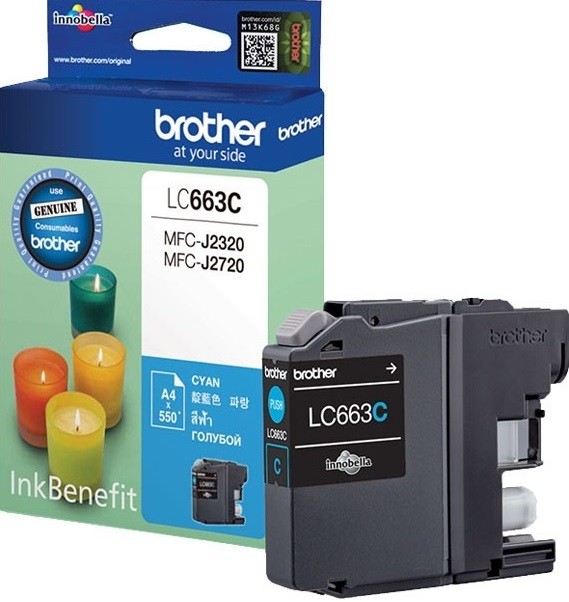 Картридж Brother LC-663C (LC663C) оригинальный для Brother Cyan MFC-J2320/ MFC-J2720, голубой, 550 стр.