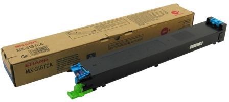 Картридж Sharp (MX-31GTCA/MX31GTCA) оригинальный для Sharp MX2301/ 2600/ 3100/ 4100/ 4101/ 5000/ 5001, голубой, 15000 стр.