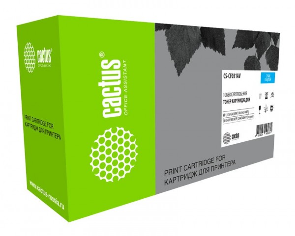 Картридж лазерный Cactus CS-CF031AV голубой (12500стр.) для HP CLJ CM4540