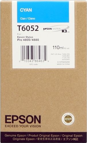 T6052/ C13T605200 (cyan) Картридж Epson оригинальный для Stylus Pro 4800/ 4880, голубой, 110ml