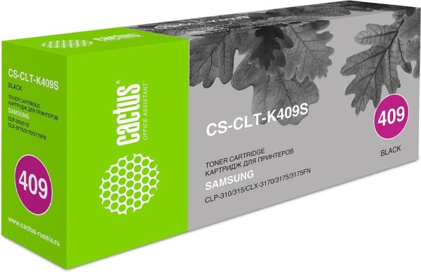 Картридж Cactus CLT-K409S (CS-CLT-K409S) для принтеров Samsung CLP-310/ 315/ CLX-3170/ 3175/ 3175FN черный 1500 страниц