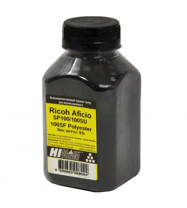 Тонер Hi-Black для Ricoh Aficio SP100/ 100SU/ 100SF, Polyester, Black, 85 г, банка
