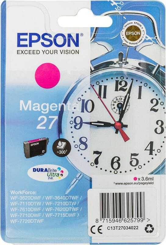 Epson  C13T27034022 / C13T27034020 оригинальный картридж DURABrite Ultra Ink  для Epson WF7110/ 7610/ 7620, пурпурный (cons ink)