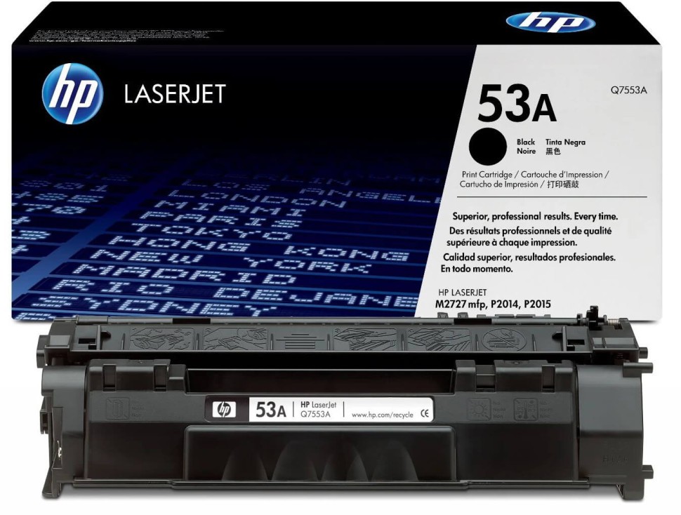 Картридж HP Q7553A (53A) оригинальный для HP LaserJet P2011/ P2012/ P2013/ P2014/ P2015/ M2727, чёрный, 3000 страниц