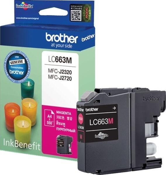 Картридж Brother LC-663M (LC663M) оригинальный для Brother Magenta MFC-J2320/ MFC-J2720, пурпурный, 550 стр.