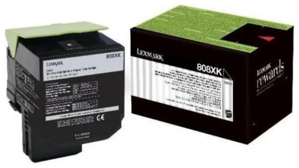 Картридж Lexmark 80C8XK0/ 80C8XKE/ 80C0X10 Black оригинальный для Lexmark CX510de/ CX510dhe/ CX510dthe, чёрный, увеличенный, 8000 стр.
