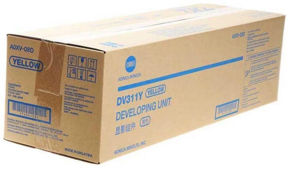 Блок девелопера Konica-Minolta DV-311Y/ DV311Y/ A0XV08D/ A0XV-08D Yellow оригинальный для Konica-Minolta bizhub C220/ C280/ C360, жёлтый, 115000 страниц