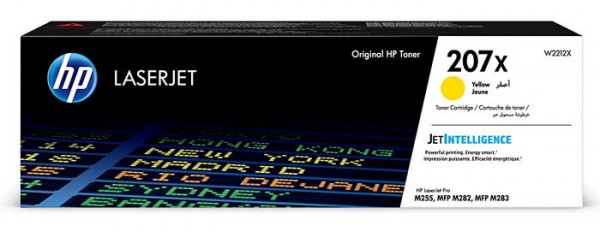 Картридж HP W2212X (207X) оригинальный для принтера HP Color Laser Jet M255/ MFP M282/ M283, yellow, 2450 страниц