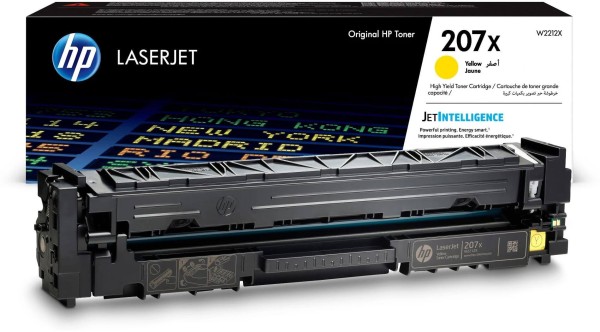 Картридж HP W2212X (207X) Yellow оригинальный для HP Color LaserJet Pro M255/ MFP M282/ M283, жёлтый, увеличенный, 2450 страниц