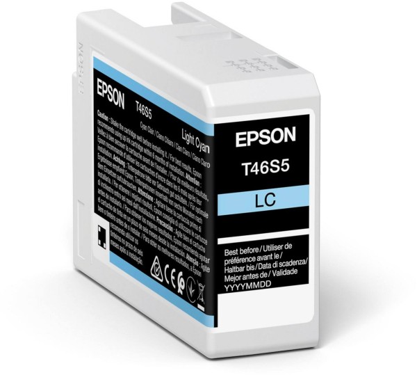 Картридж Epson C13T46S500 (T46S5) Light Cyan оригинальный для Epson SureColor SC-P700, светло-голубой, 25 мл.