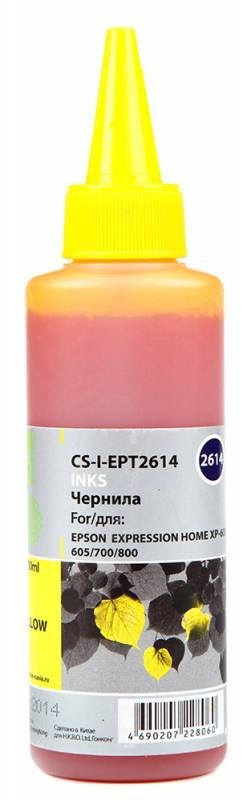 Чернила Cactus CS-I-EPT2614 для принтеров Epson ExpHo XP600/ 605/ 700/ 800, желтый 100мл