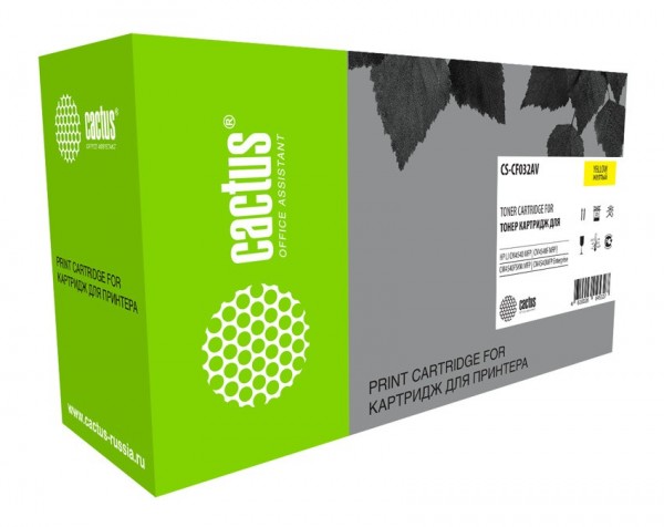 Картридж лазерный Cactus CS-CF032AV желтый (12500стр.) для HP CLJ CM4540