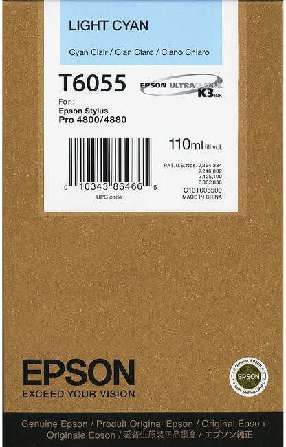 T6055/ C13T605500 (light cyan) Картридж Epson оригинальный для Stylus Pro 4800/ 4880, светло-голубой, 110ml