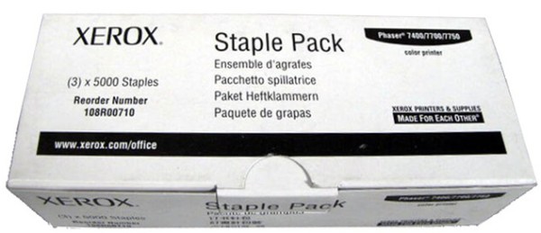 Картридж со скрепками Xerox 108R00710 оригинальный для принтера Xerox Phaser 5500/ 7400/ 7750/ 7700, 3*5000 шт.