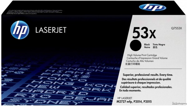 Картридж HP Q7553X (53X) оригинальный для принтера HP LaserJet P2011/ P2012/ P2013/ P2014/ P2015/ M2727 black, 7000 страниц