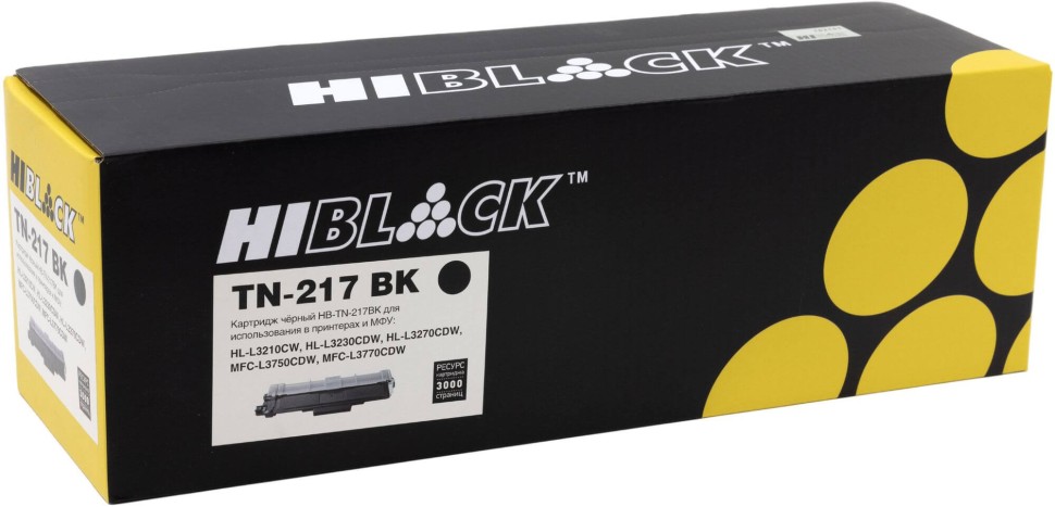 Картридж Hi-Black TN-217BK (HB-TN-217BK) Black для Brother HL-L3230/ DCP-L3550/ MFC-L3770, чёрный, 3000 стр.