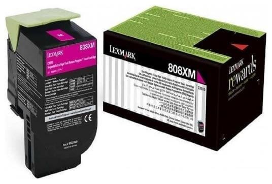 Картридж Lexmark 80C8XM0/ 80C8XME Magenta оригинальный для Lexmark CX510de/ CX510dhe/ CX510dthe, пурпурный, увеличенный, 4000 стр.