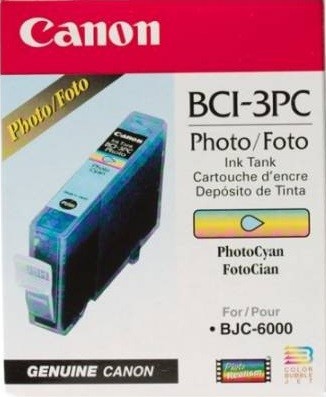 4483A002 Canon BCI-3PC Картридж для BJC-3000/6000/6100/6200/6500/S400/450, Голубой(Cyan), 280стр.
