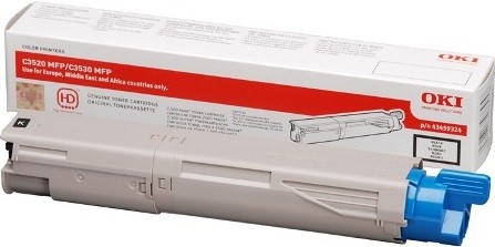 Картридж OKI (43459336/43459324) оригинальный для принтера OKI MC350/ MC360/ C3520/ C3530, чёрный, 2500 стр.
