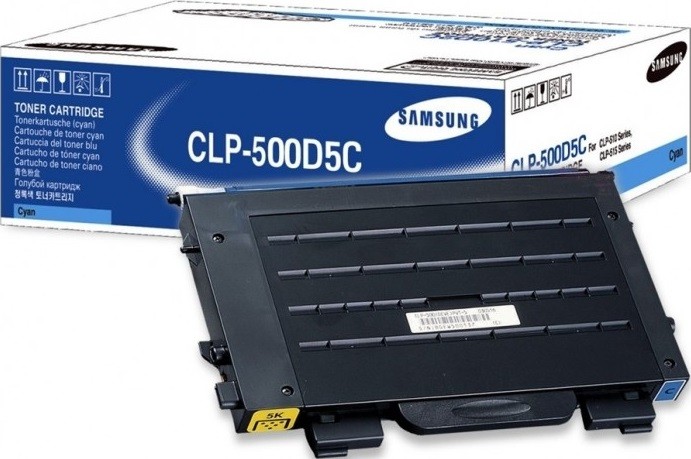 Картридж Samsung CLP-500D5C оригинальный для принтера Samsung CLP-500/ CLP-550, голубой, (5000 стр.)