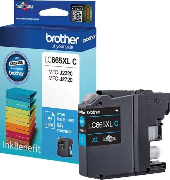 Картридж Brother LC-665XLC (LC665XLC) оригинальный для Brother MFC-J2320/ MFC-J2720, голубой, 1200 стр.
