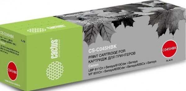 Картридж Cactus C045HBK (CS-C045HBK) для принтеров Canon LBP 611Cn/ 613Cdw/ 631Cn/ 633Cdw/ 635Cx черный 2800 страниц