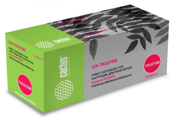 Картридж Cactus TK-5270M (CS-TK5270M) для Kyocera Ecosys P6230cdn/ M6230cidn/ M6630cidn, пурпурный, 6000стр.