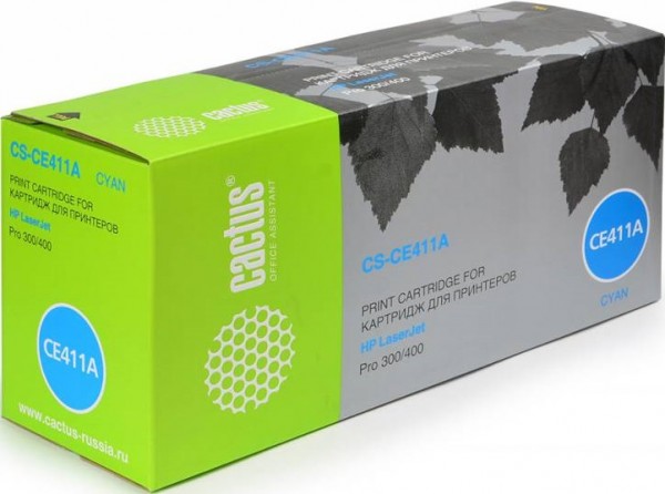 Cactus CE411A Картридж (CS-CE411A) для принтеров HP CLJ Pro 300 Color M351/ Pro 400 Color M451/ Pro 300 Color MFP M375/ Pro 400 Color MFP M475, голубой, 2 600 стр.