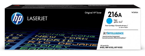 Картридж HP W2411A (216A) оригинальный для принтера HP Color Laser Jet Pro MFP M182/ M183, cyan, 850 страниц
