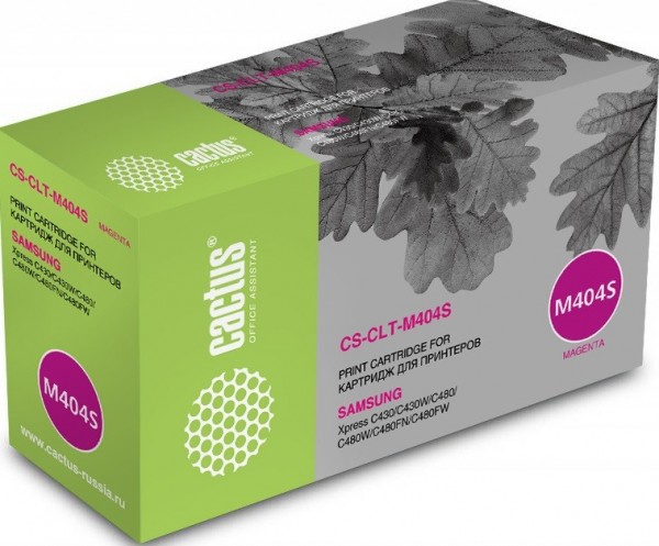Картридж Cactus CLT-M404S (CS-CLT-M404S) для принтеров Samsung SL-C430/ C430W/ C480/ C480W/ C480FW пурпурный 1000 страниц