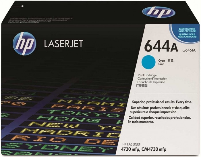 ​Картридж HP Q6461A (644A) ​для HP Color LaserJet CM4730/ CM4730f/ CM4730fsk/ CM4730fm cyan, оригинальный ​12000 страниц