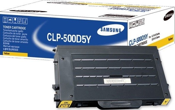 Картридж Samsung CLP-500D5Y для принтеров Samsung CLP-500 желтый, оригинальный (5000 стр.)