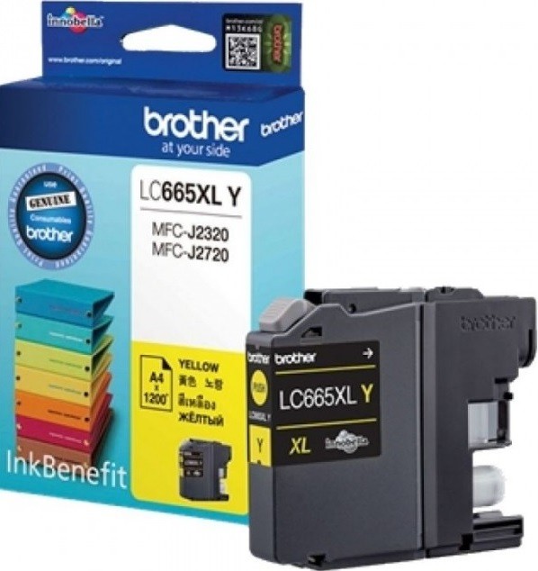 Картридж Brother LC-665XLY (LC665XLY) оригинальный для Brother MFC-J2320/ MFC-J2720, желтый, 1200 стр.
