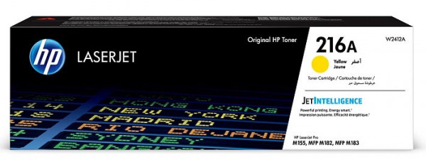 Картридж HP W2412A (216A) оригинальный для принтера HP Color Laser Jet Pro MFP M182/ M183, yellow, 850 страниц