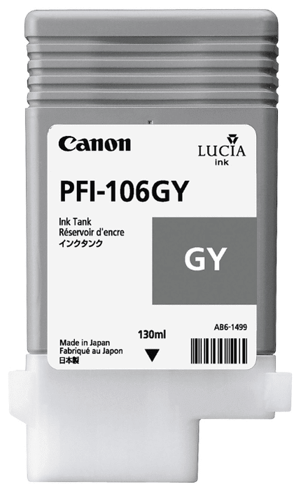 Картридж оригинальный Canon PFI-106 GY 6630B001 для принтера Canon iPF6300S/ 6400/ 6450, серый, 130 мл
