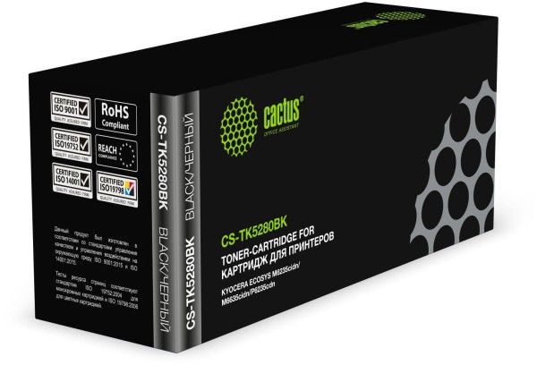 Картридж Cactus TK-5280K (CS-TK5280BK) Black для Kyocera Ecosys P6235cdn/ M6235cidn/ M6635cidn, чёрный, 13000стр.