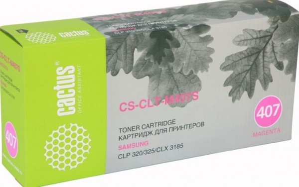 Картридж Cactus CLT-M407S (CS-CLT-M407S) для принтеров Samsung CLP320/ 320n/ 325/ CLX3185/ 3185n/ 3185fn пурпурный 1000 страниц